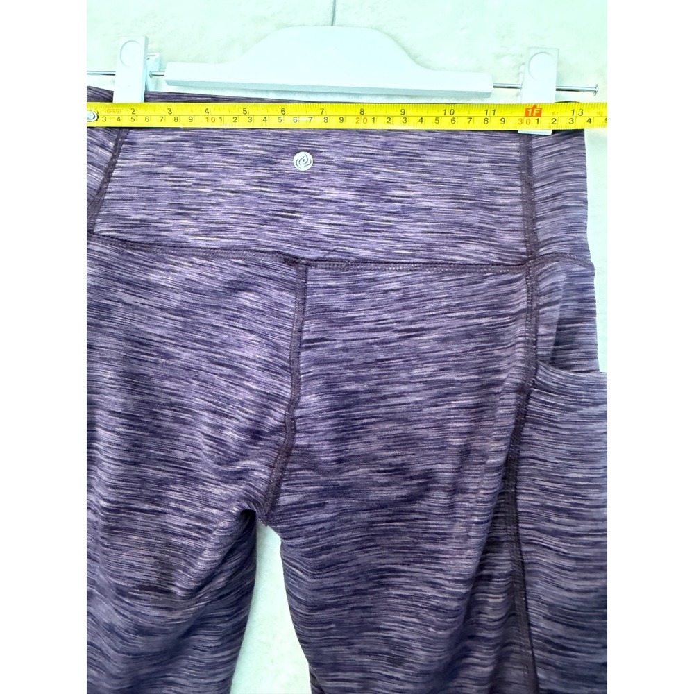 Apana Womens High Waisted Space Dye Leggings Purple Heathered Yoga Pants Small - Picture 8 of 8
